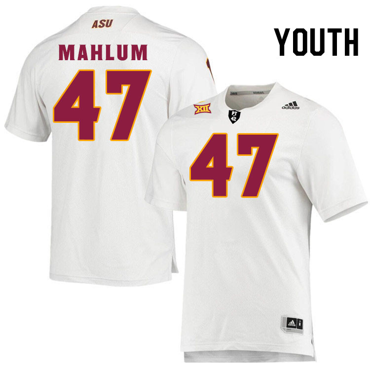 Youth #47 Race Mahlum Arizona State Sun Devils College Football Jerseys Stitched-White